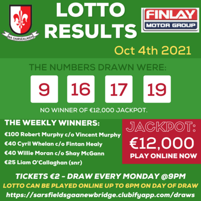 October 9 lotto clearance results