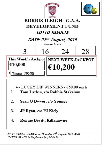 Lotto numbers deals 28 august 2019