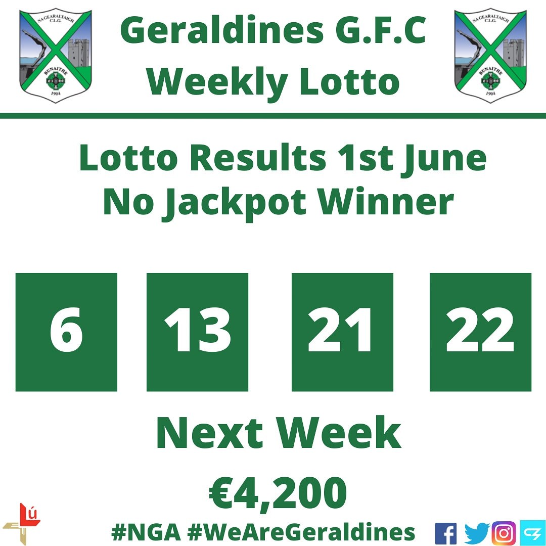 ClubZap Geraldines GFC Lotto Results Tuesday 1st June 2021