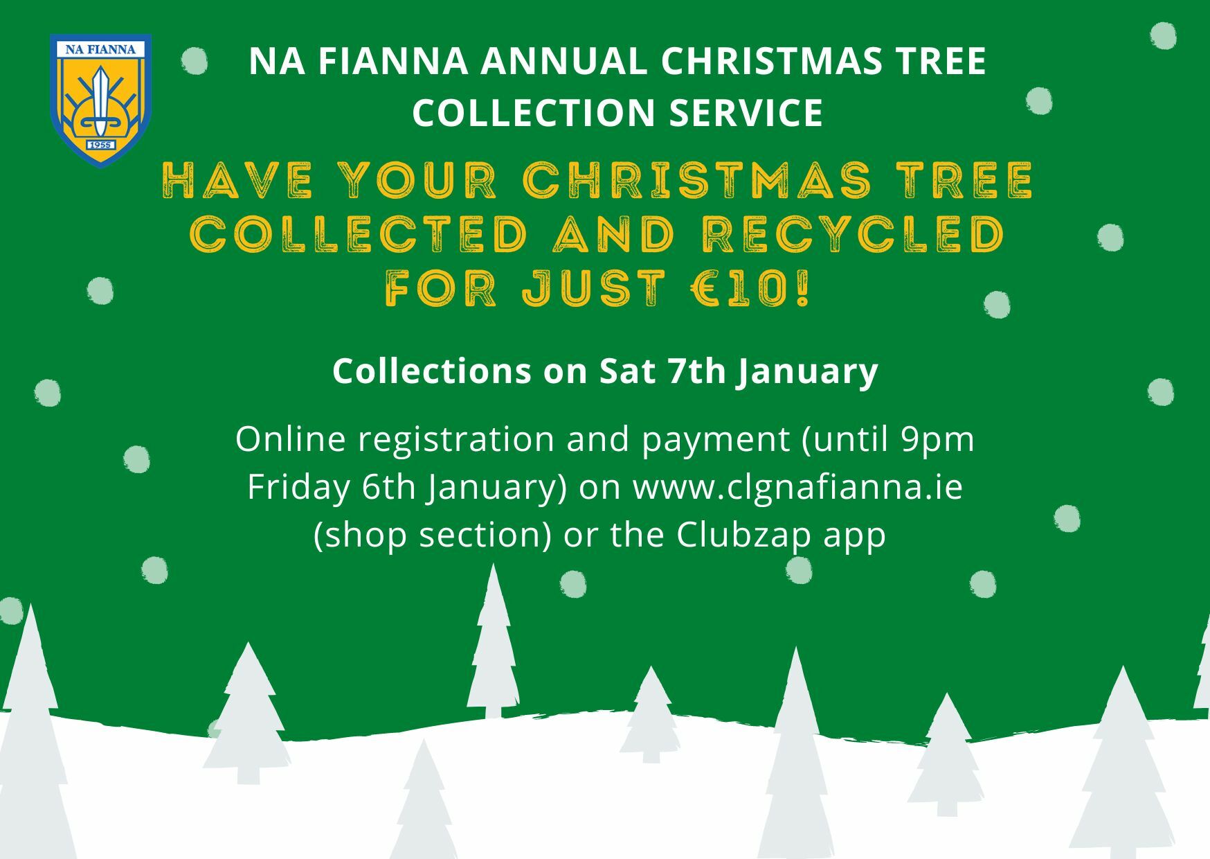 ClubZap Volunteers wanted for Christmas Tree Collection Service
