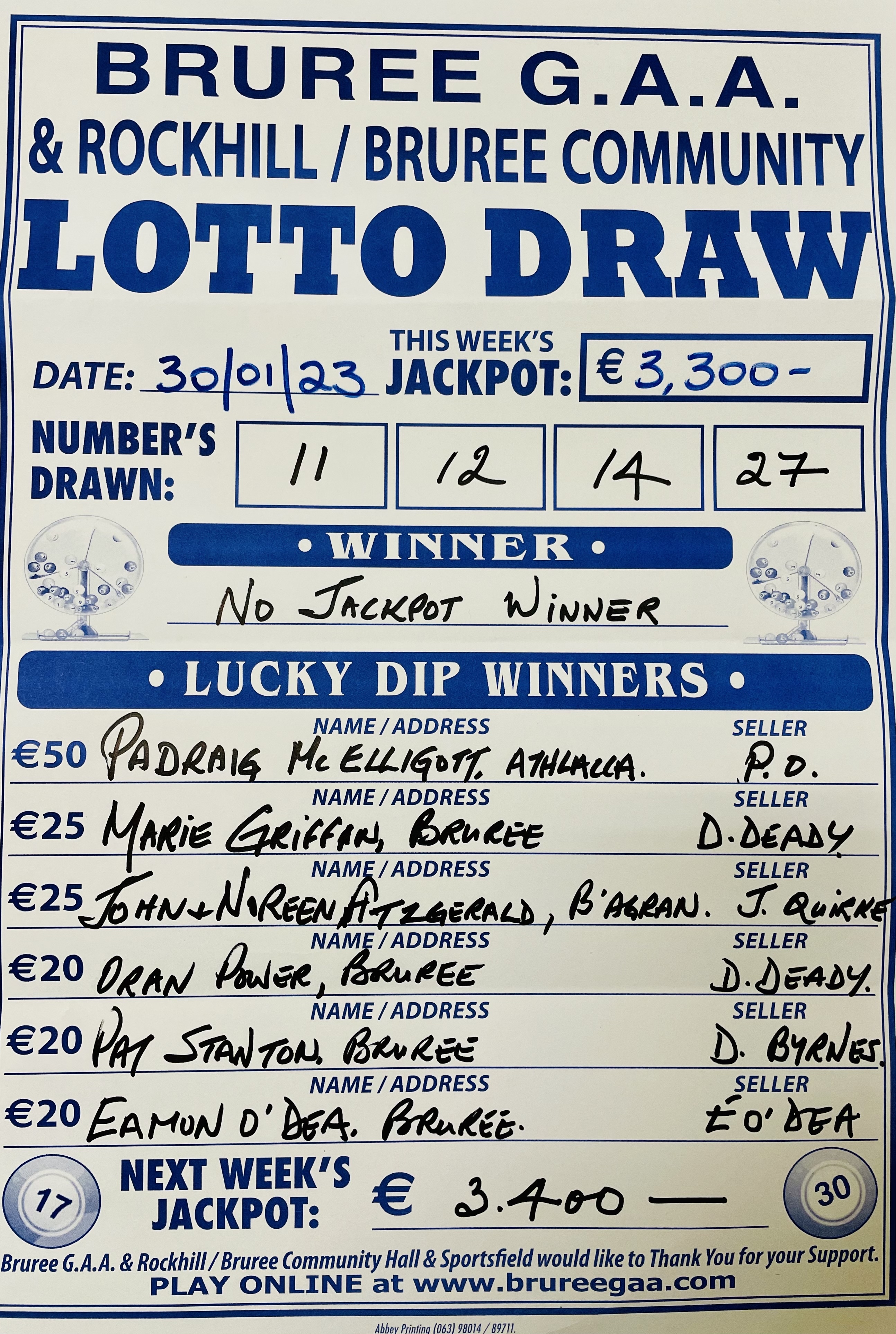 30 january lotto deals results