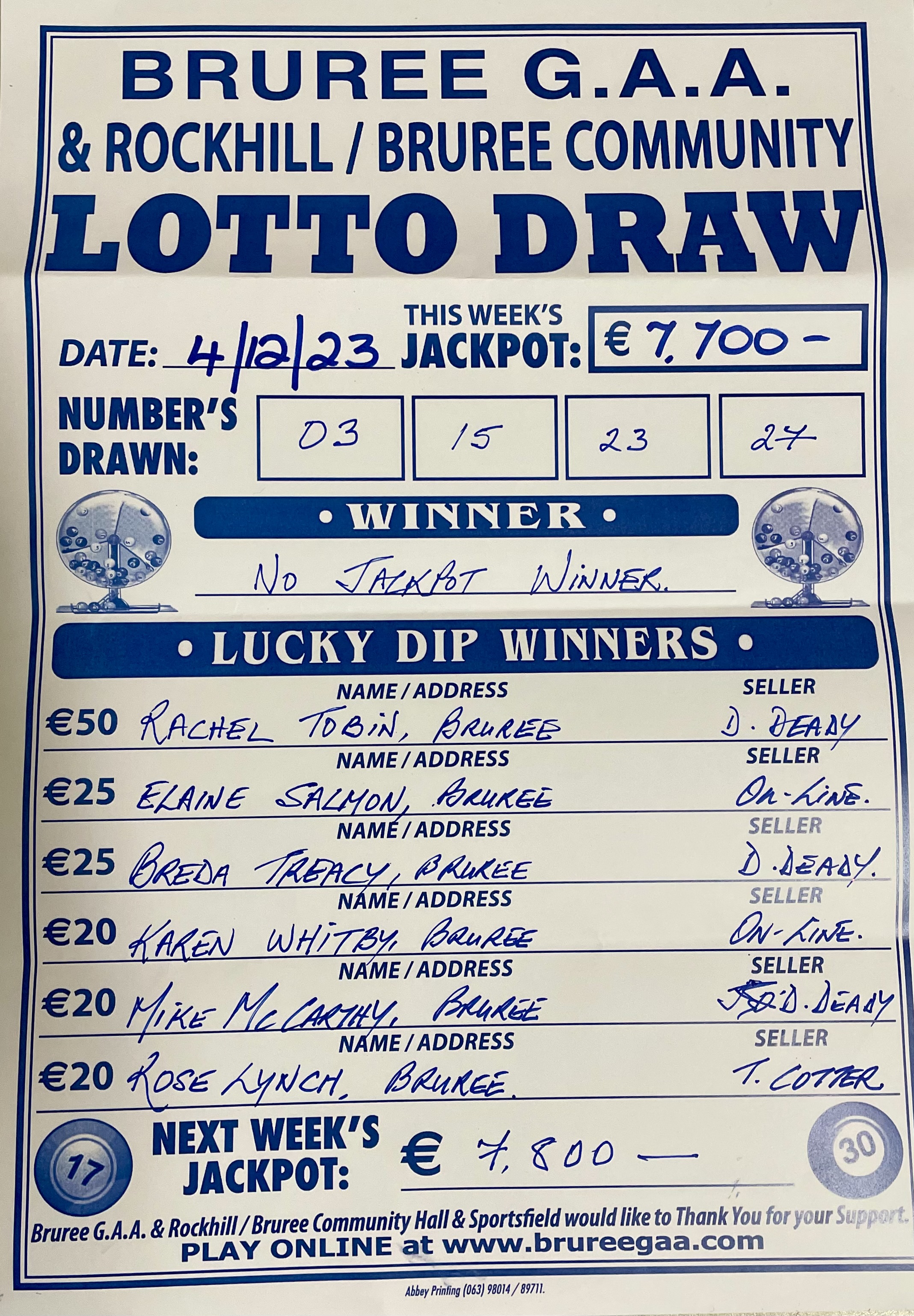 Lotto result deals december 4