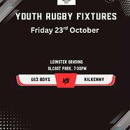 Youths Fixtures Fri-Sunday Oct 23rd-25th