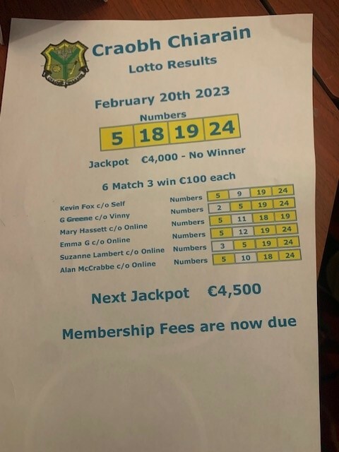 Lotto results for wednesday store the 20th of february