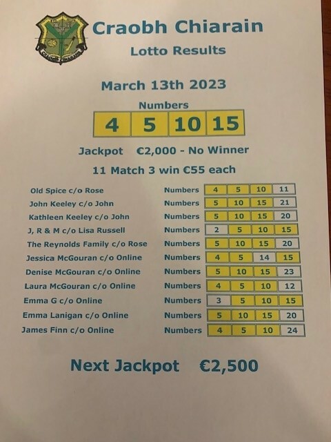 Lotto numbers for the deals 13th of march