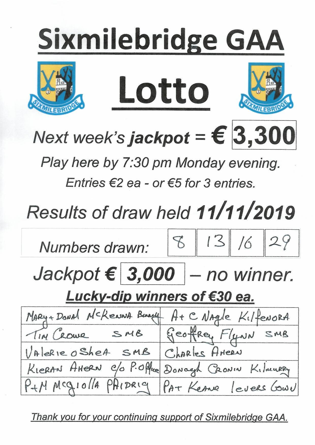 August 11 2019 on sale lotto result