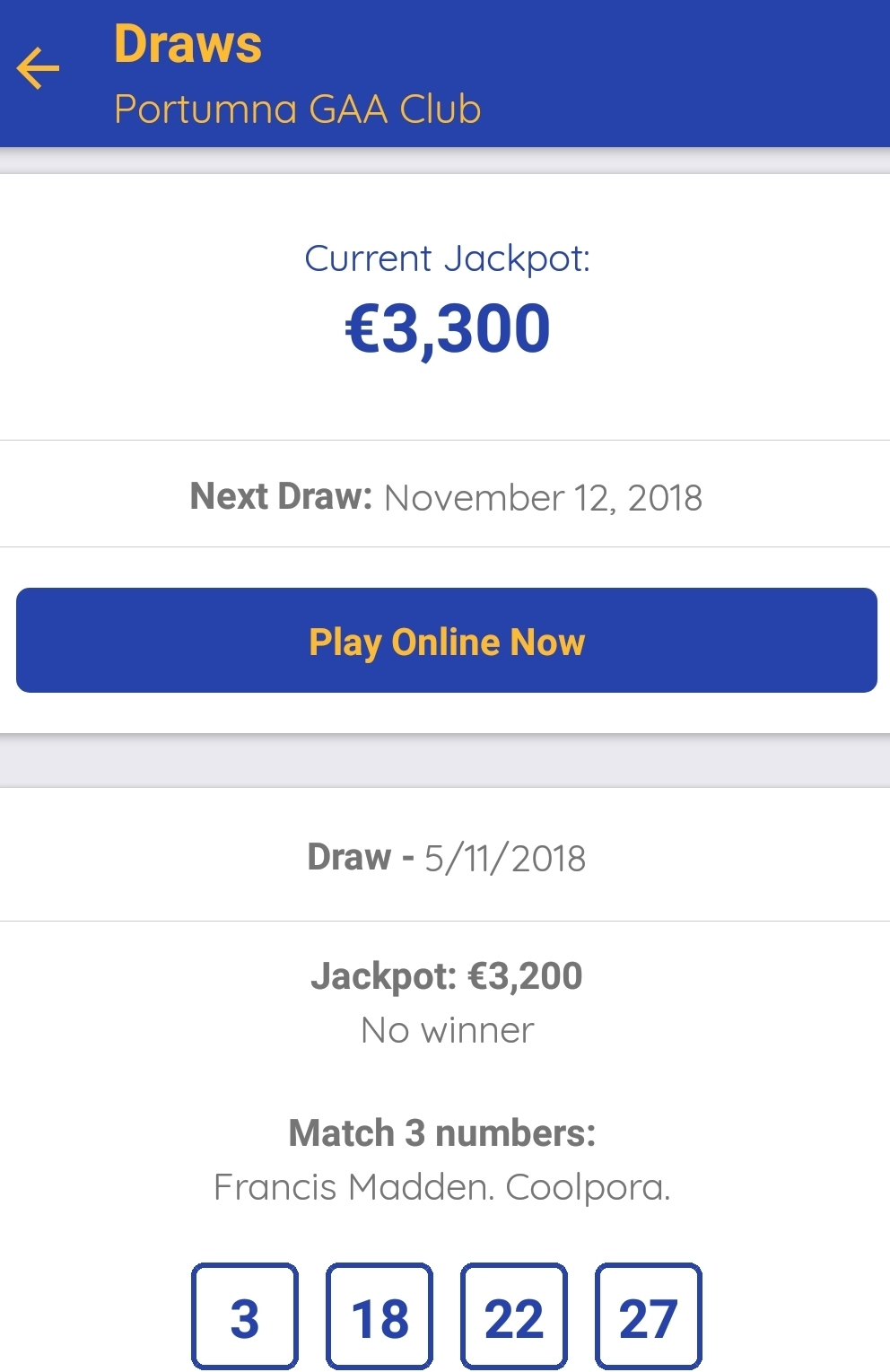 November 12 clearance 2018 lotto result