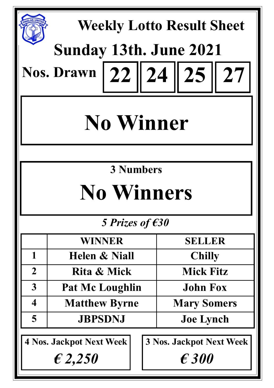 Sunday sale lotto results