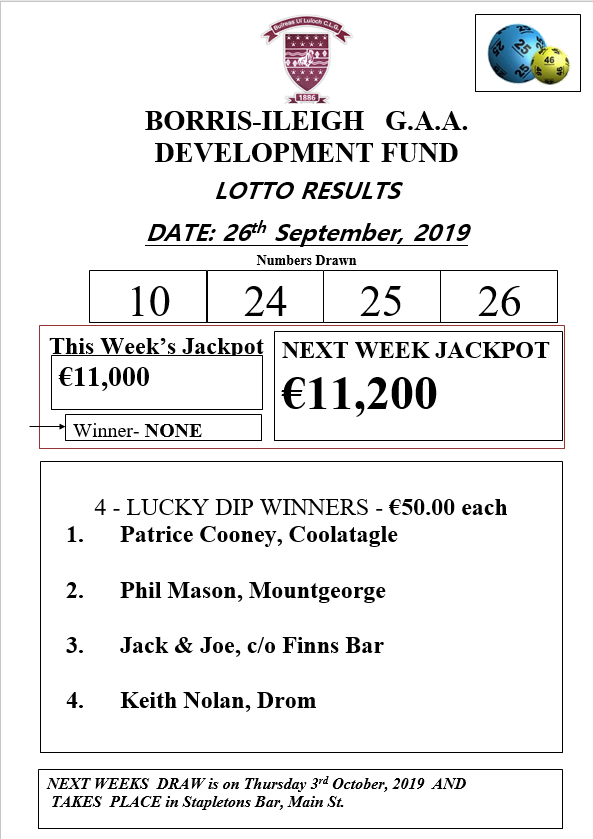 Lotto result deals september 19 2019