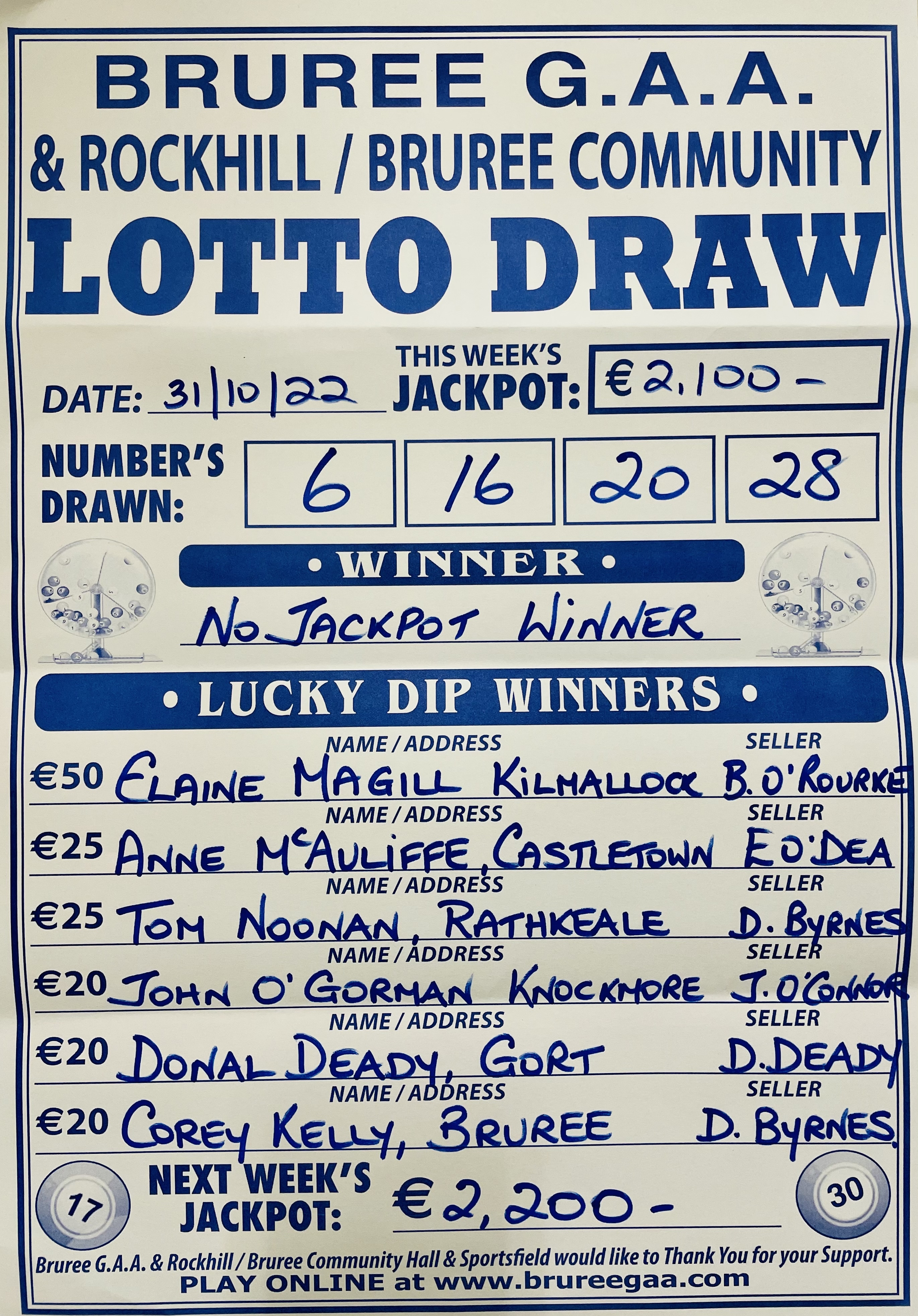 Lotto results deals 27th october