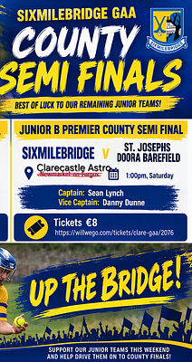 🛑🛑Venue Change🛑🛑 - Junior B v Doora Barefield, now Clarecastle Astro at 1pm Today
