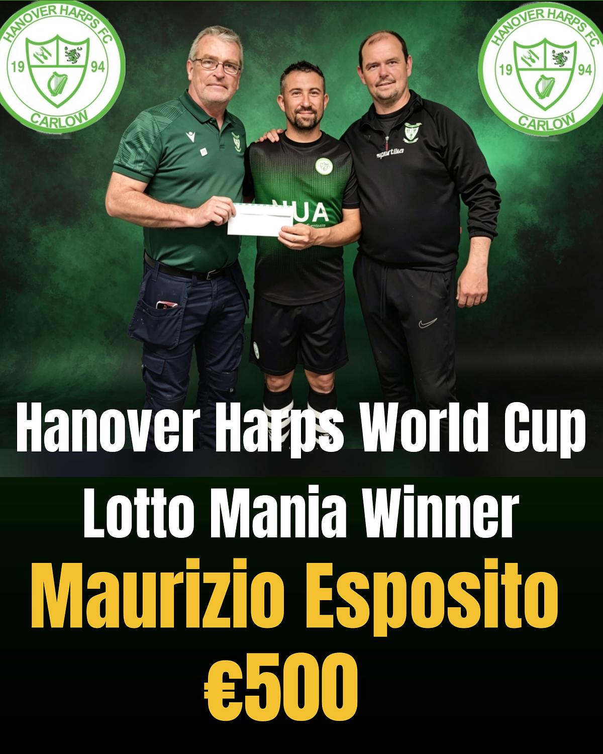 Maurizio Esposito scoops €500 in the World Cup Lotto 
