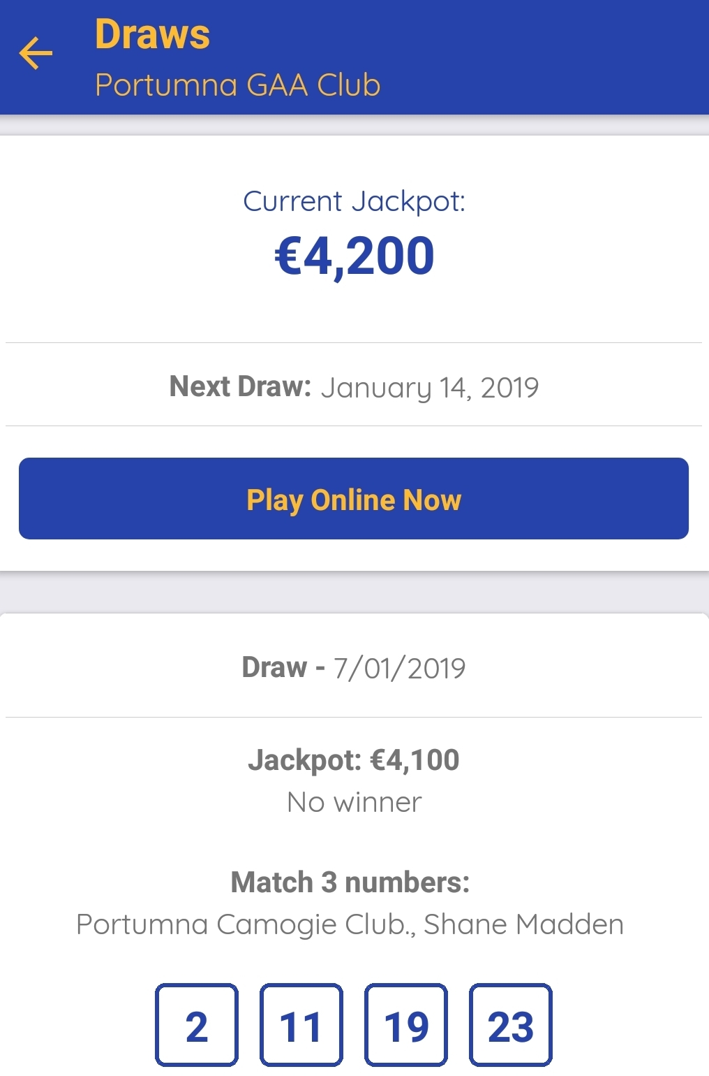 Lotto result today january deals 14 2019