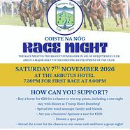 Coiste na nÓg Race Night Returns on Saturday 7th November
