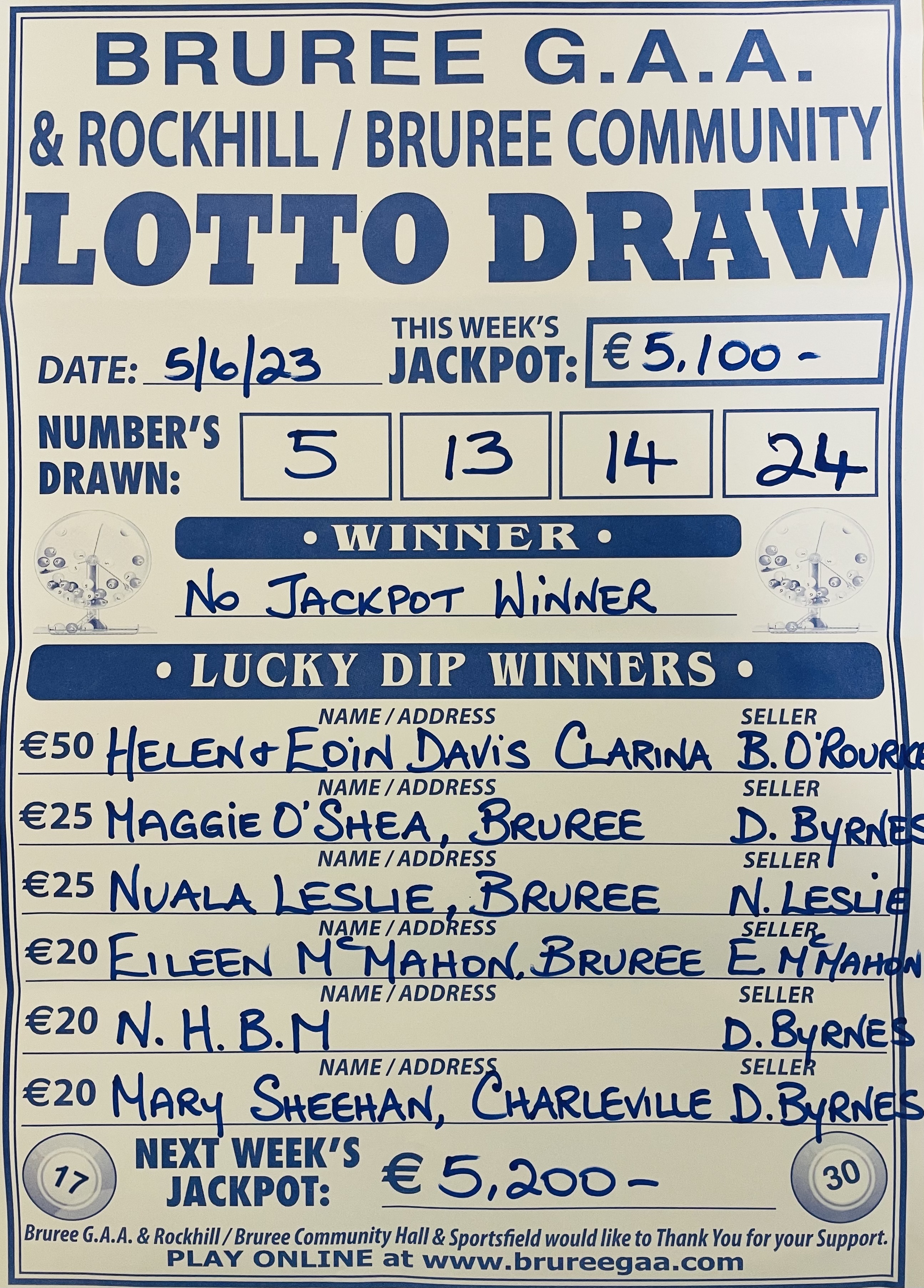 Lotto results on sale 5th june