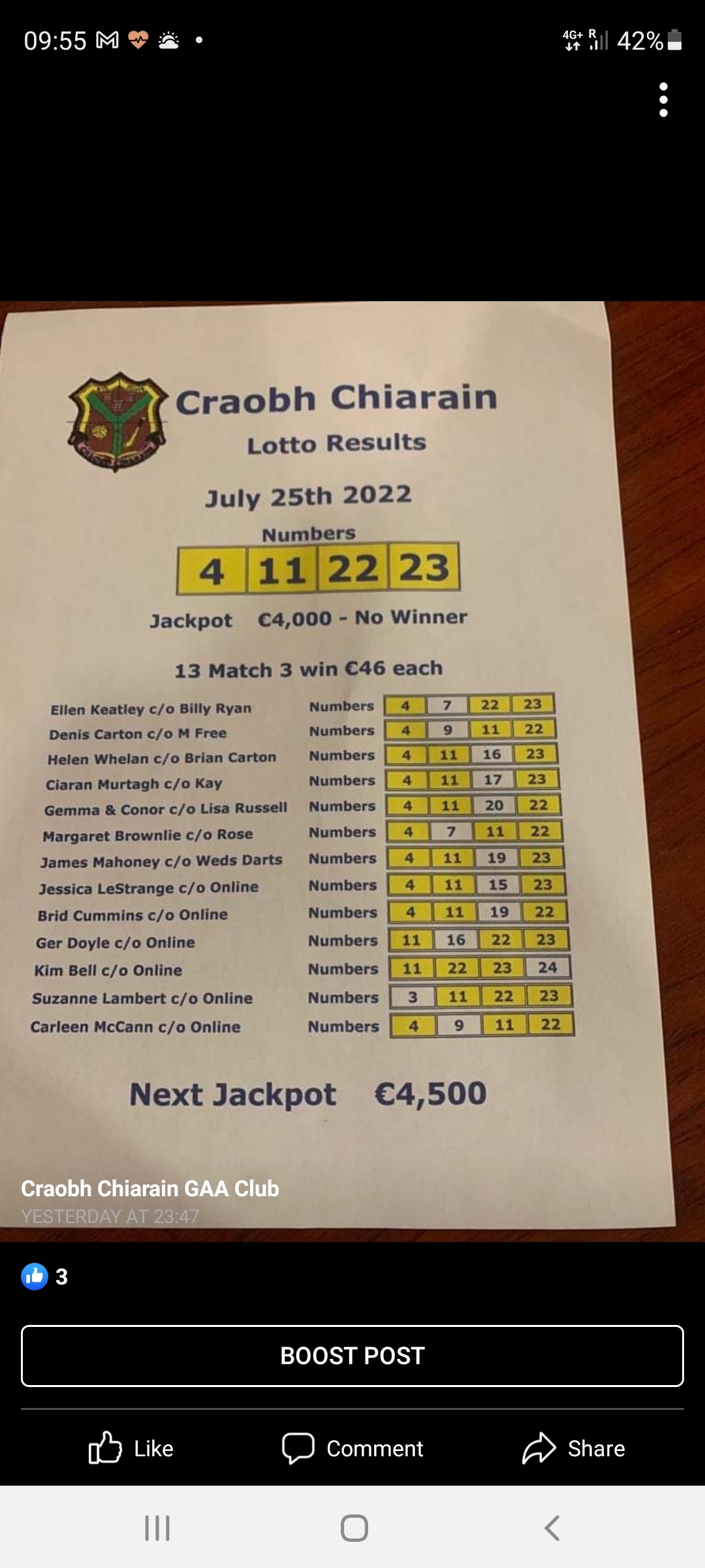 This weeks online lotto