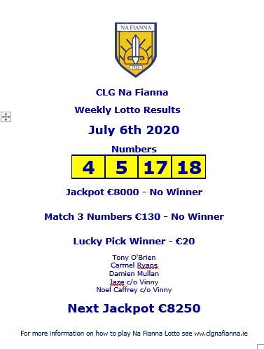 Lotto results for saturday store the 6th of july