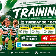 ⚽ KILLARNEY CELTIC FC – TUESDAY 20th  OCTOBER NIGHT TRAINING ⚽