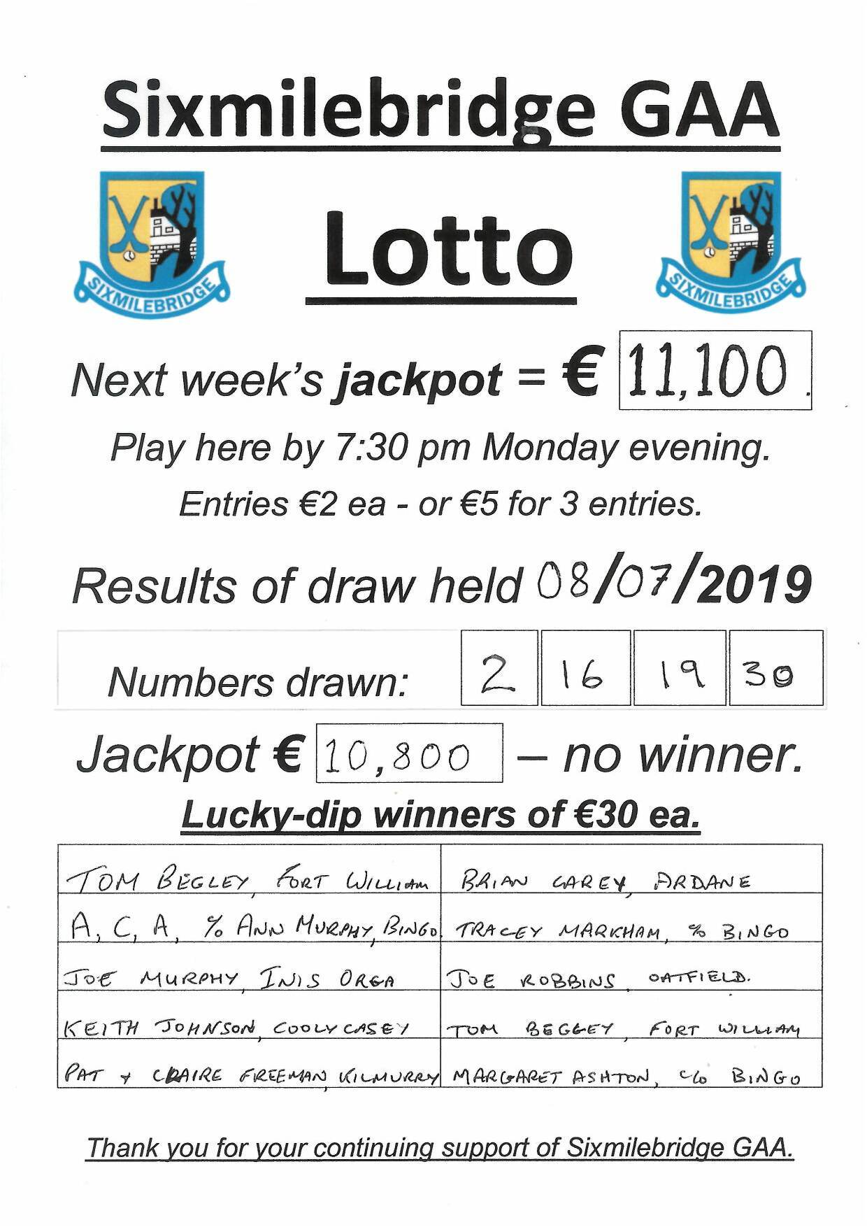 Lotto payouts deals 2019