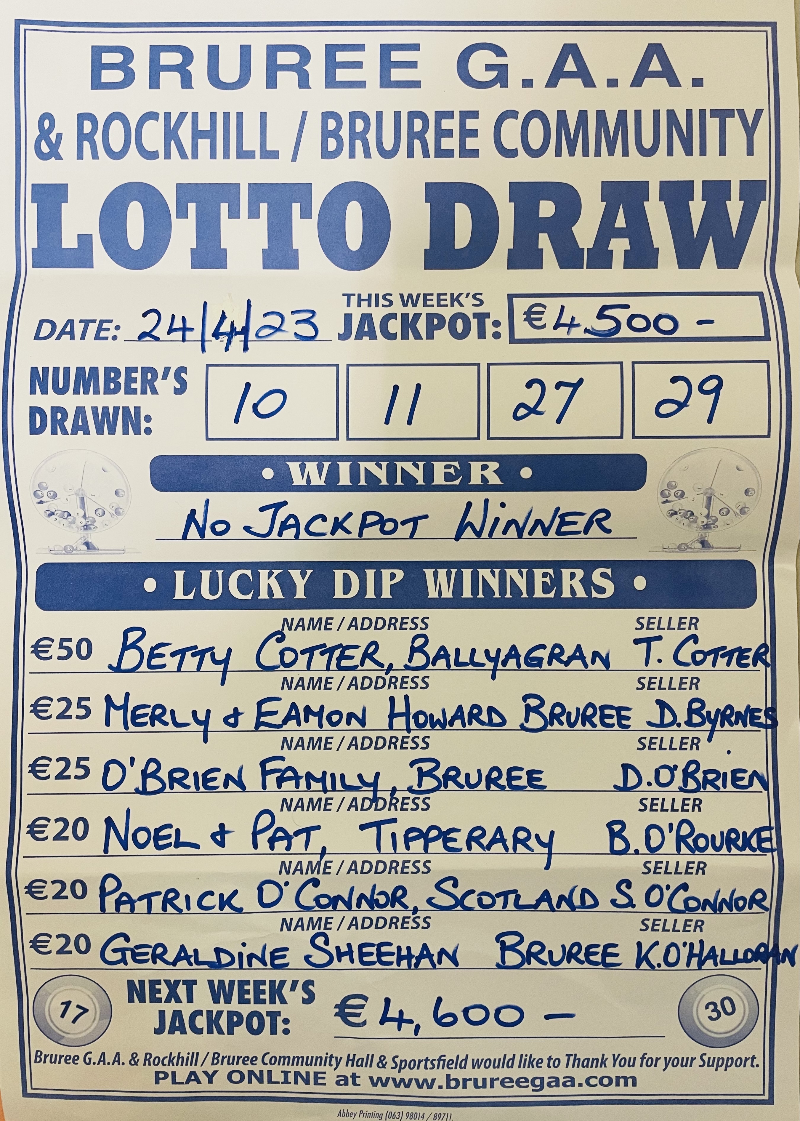 Lotto results shop 24th of april