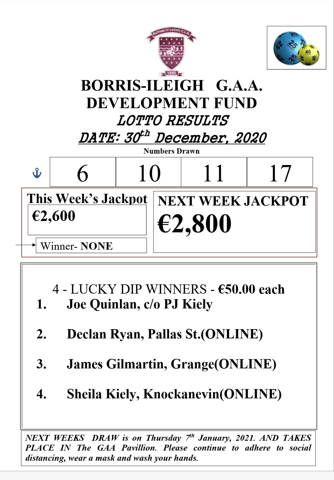 Lotto lucky dip clearance results