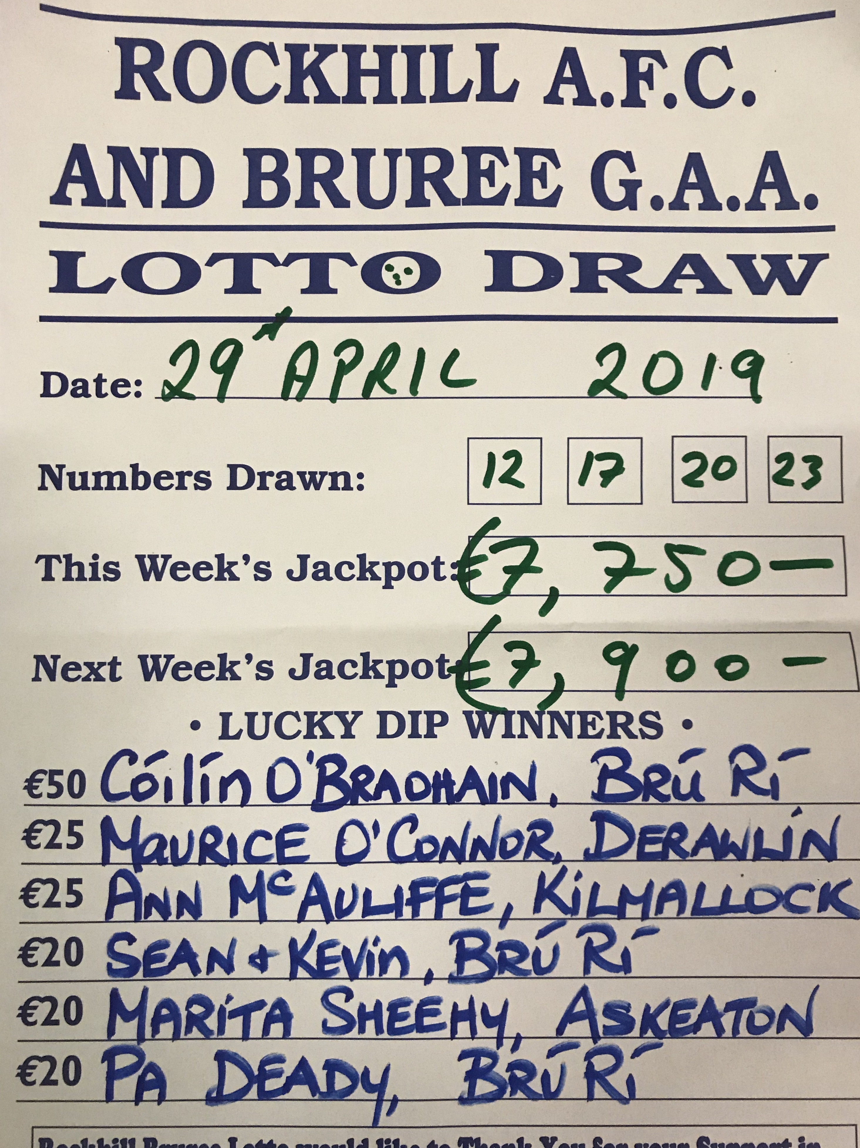 Daily lotto results on sale 17 april 2019