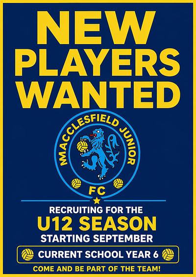 New Players wanted for U12 Team