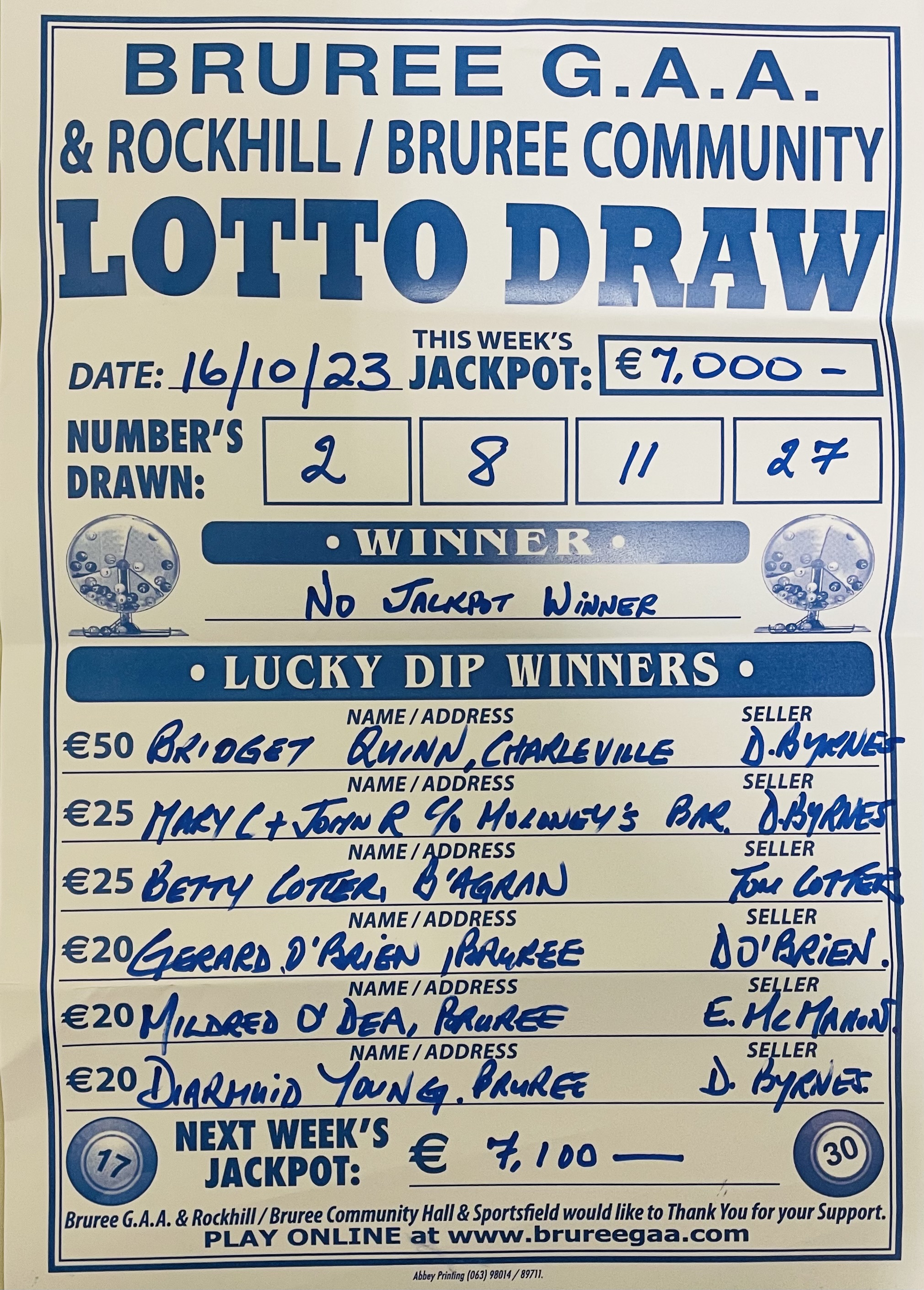 Oct 16 shop lotto result