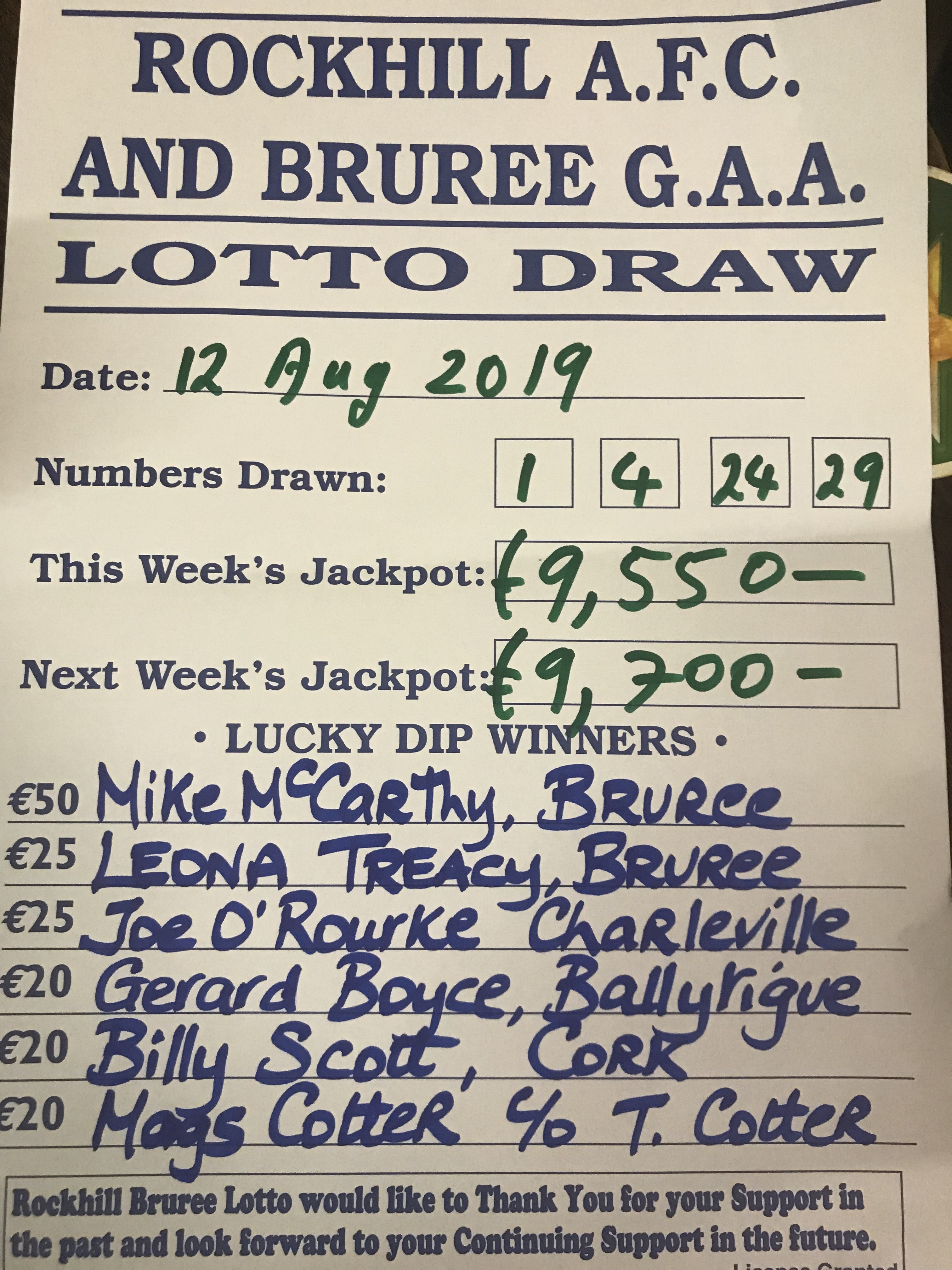 Lotto results 01 2024 august 2019