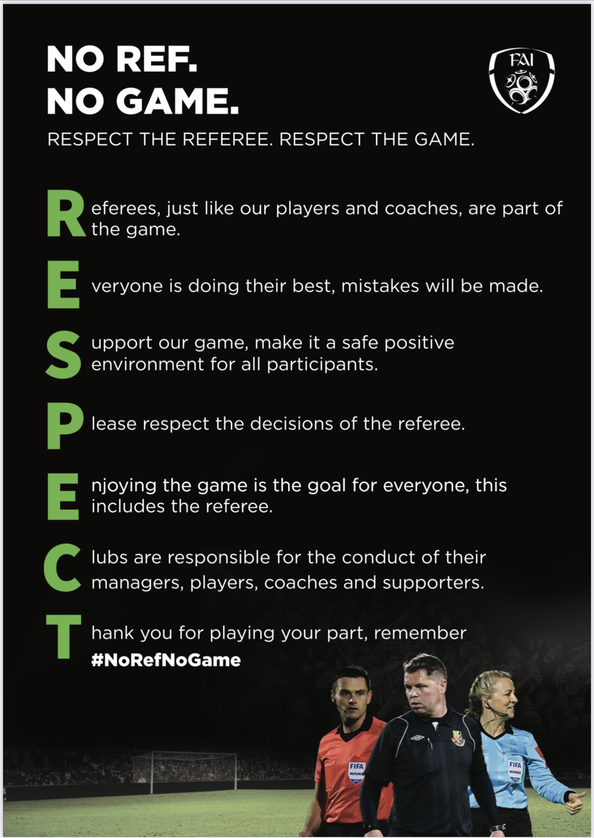Rathangan FC Respect the Referee. Respect the game.