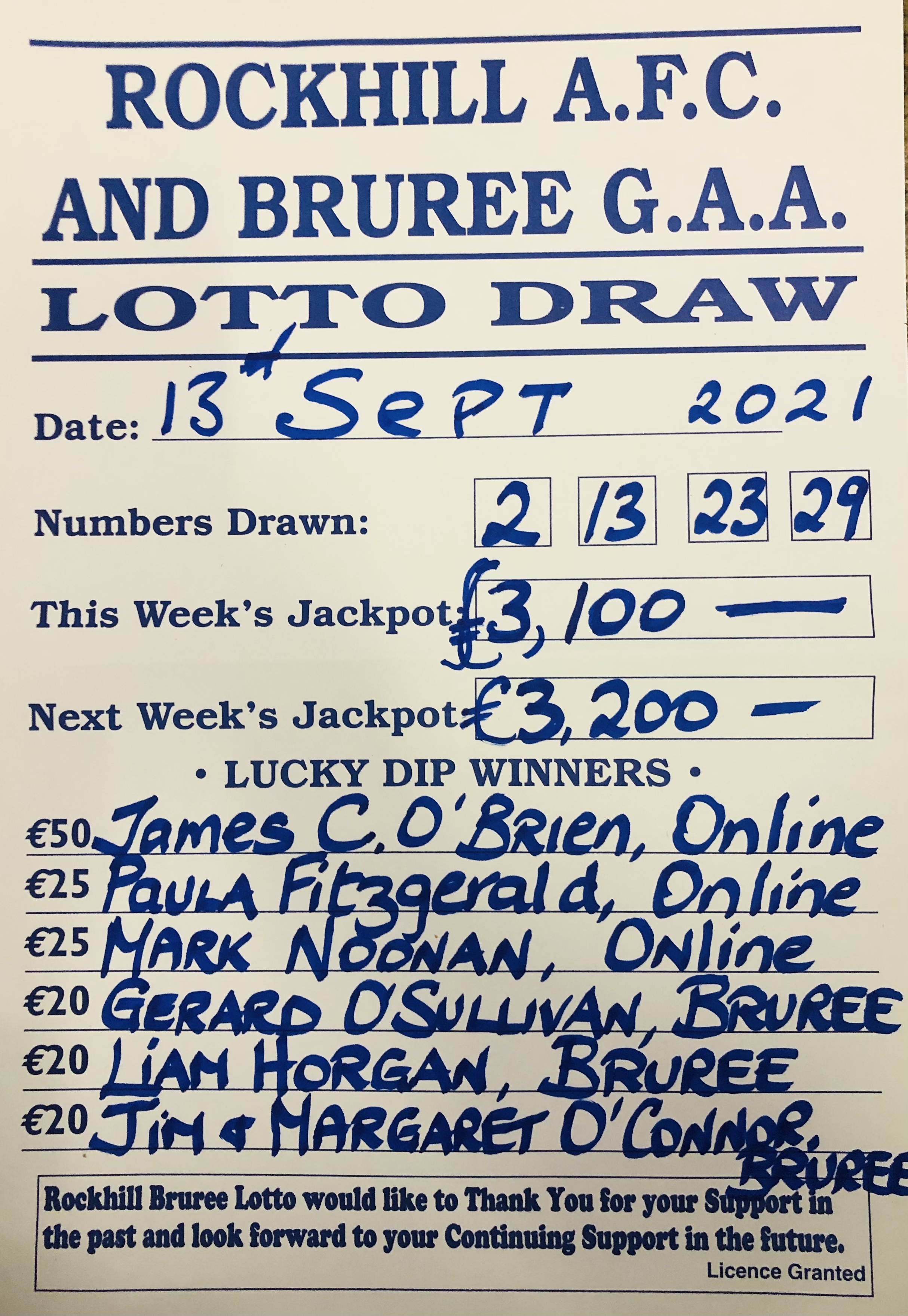 September 13 on sale lotto results