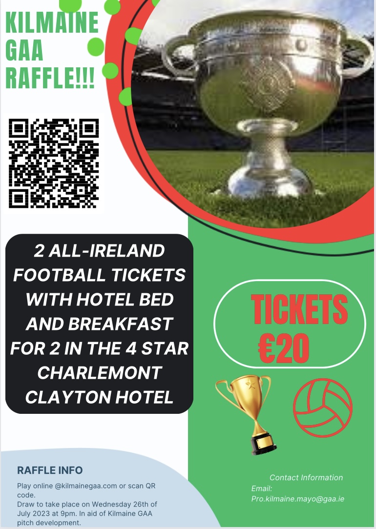 Kilmaine GAA ONLY 2 hours left to enter draw for 2 AllIreland