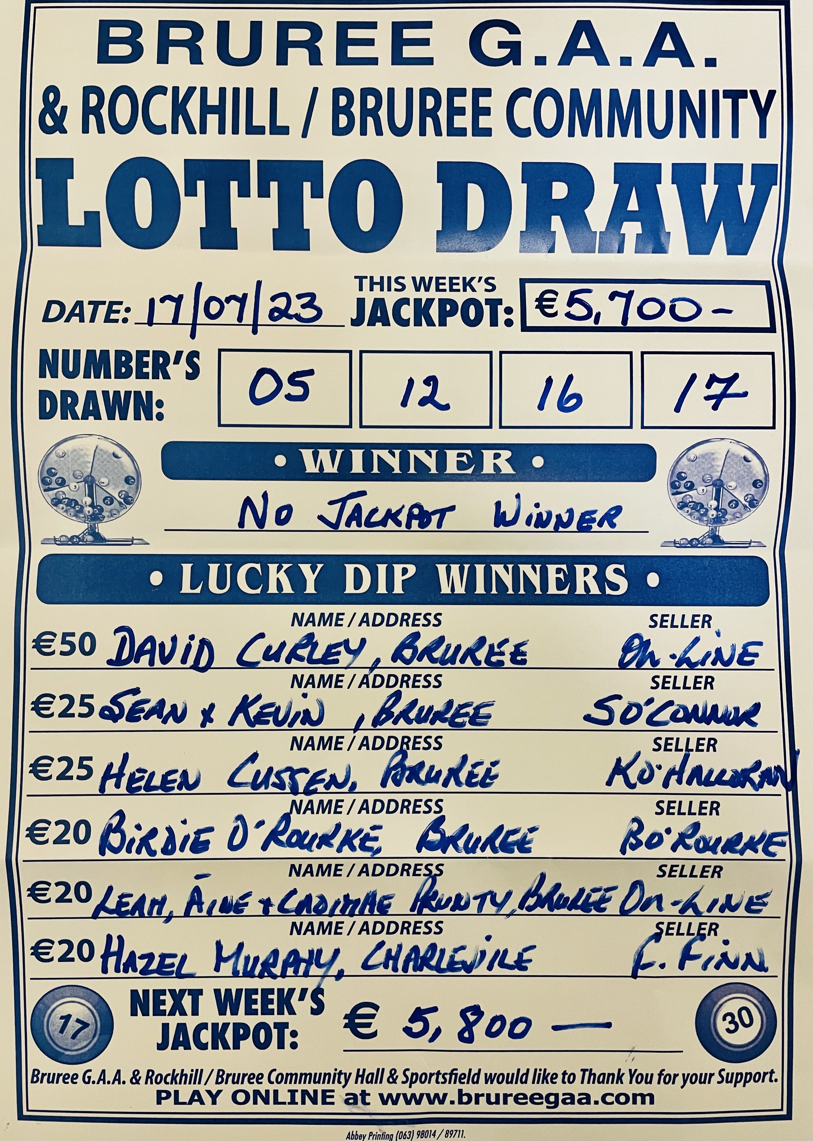 Lotto 17 online july