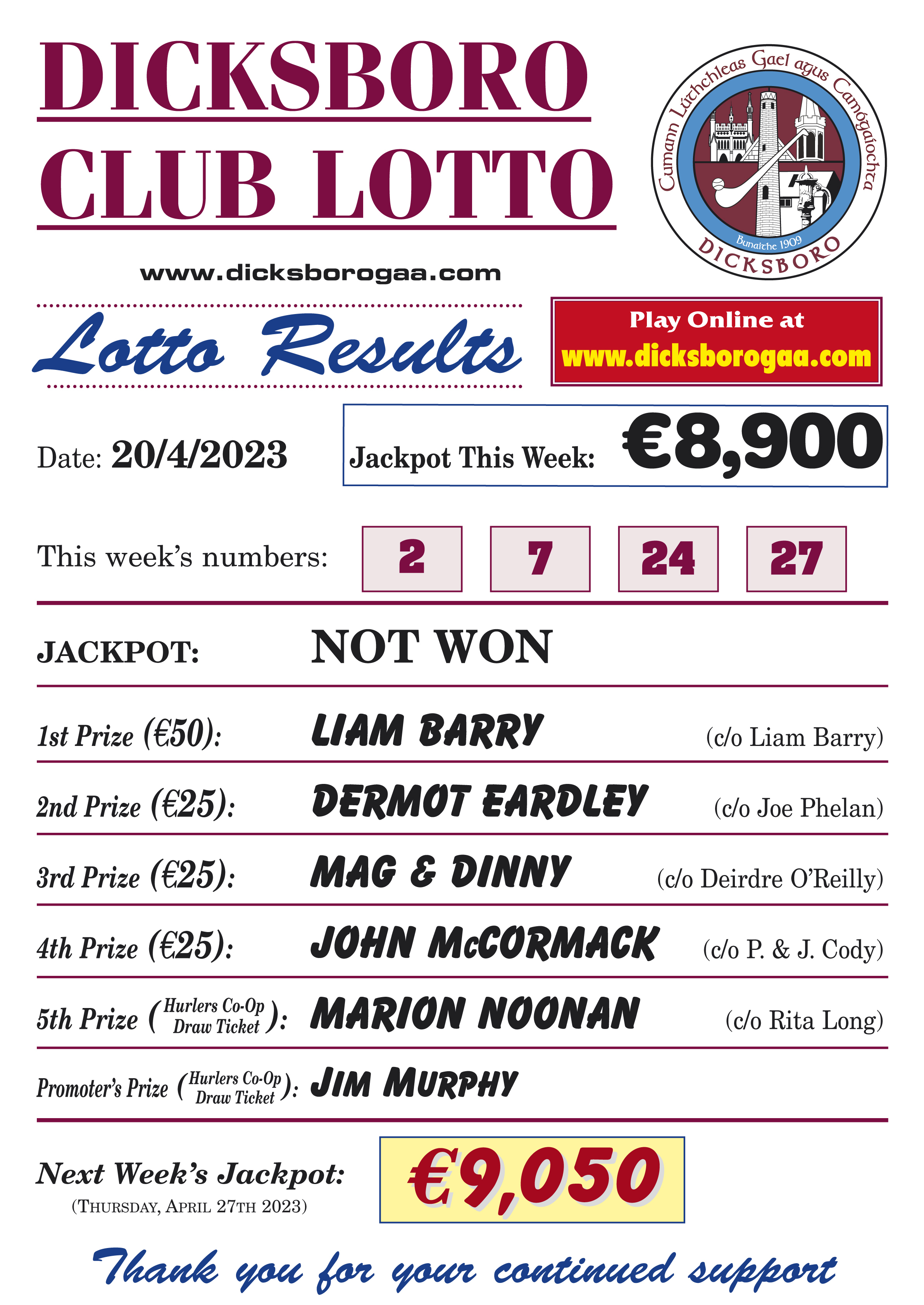 Lotto numbers 20th deals april