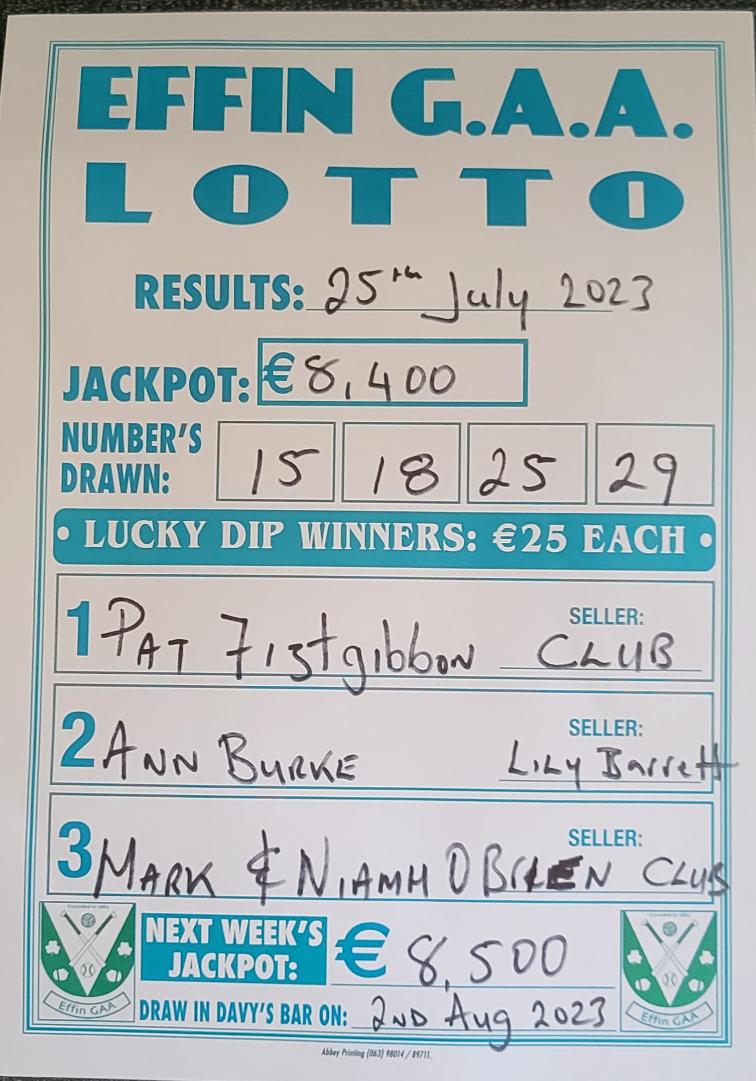 Lotto result store july 25