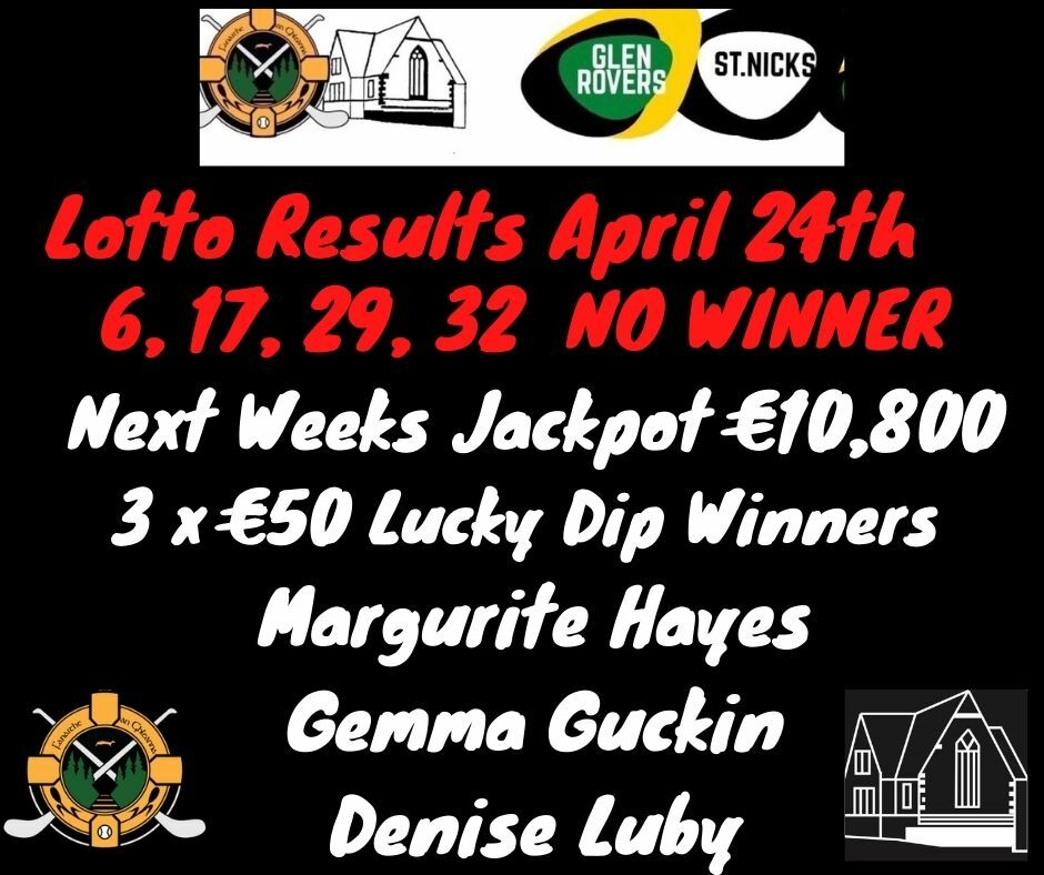 Lotto results for 24th of clearance april